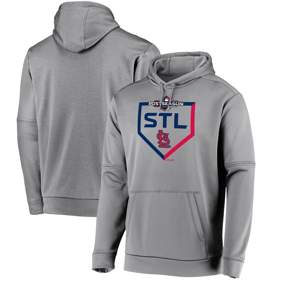 Men's St. Louis Cardinals Majestic Gray 2019 Postseason Dugout Pullover